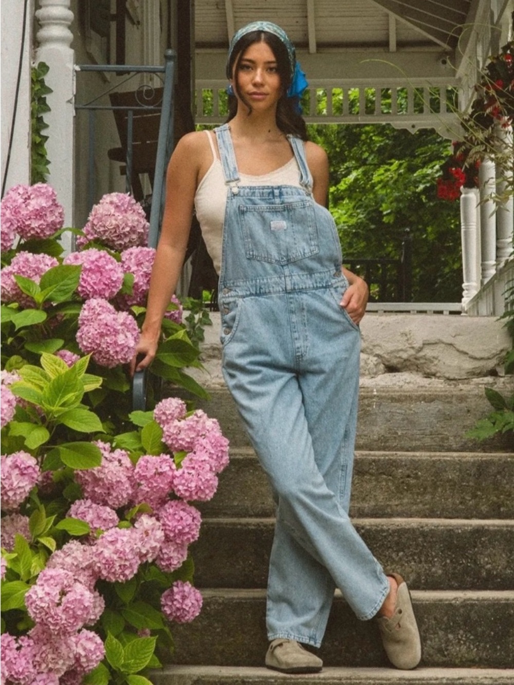 Levis Vintage Straight Denim Overalls Light Wash What A Delight Jean Classic 90s - Picture 6 of 14